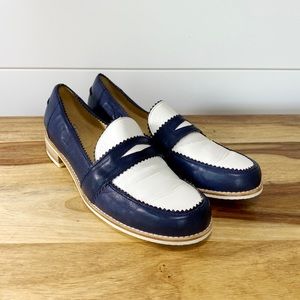 Stuart Weitzman Schooldays Colorblock Navy Loafers